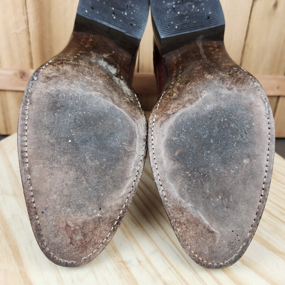 J B Hill Texas Paddock Spectator‎ Boots Womens 8 Mens 6 Custom Leather Western - Picture 8 of 13